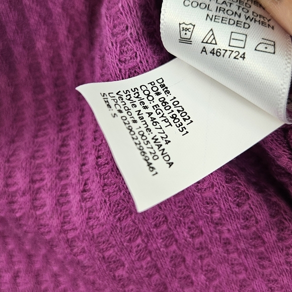 LOGO Lounge by Lori Goldstein Cloud Waffle Split Neck Top Wanda US Small - Picture 7 of 8